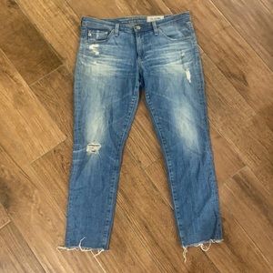 AG Stilt Crop Jeans, distressed